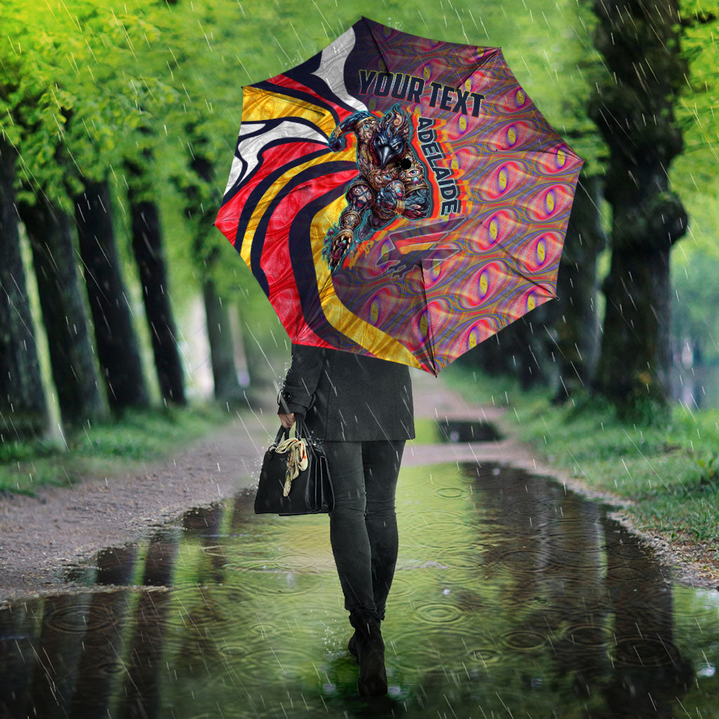 Personalised Adelaide Crows Umbrella Trippy Psychedelic Abstract Art Mascot Football Fans
