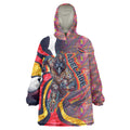 Personalised Adelaide Crows Wearable Blanket Hoodie Trippy Psychedelic Abstract Art Mascot Football Fans