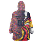 Personalised Adelaide Crows Wearable Blanket Hoodie Trippy Psychedelic Abstract Art Mascot Football Fans