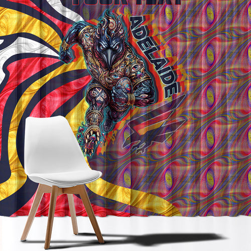 Personalised Adelaide Crows Window Curtain Trippy Psychedelic Abstract Art Mascot Football Fans