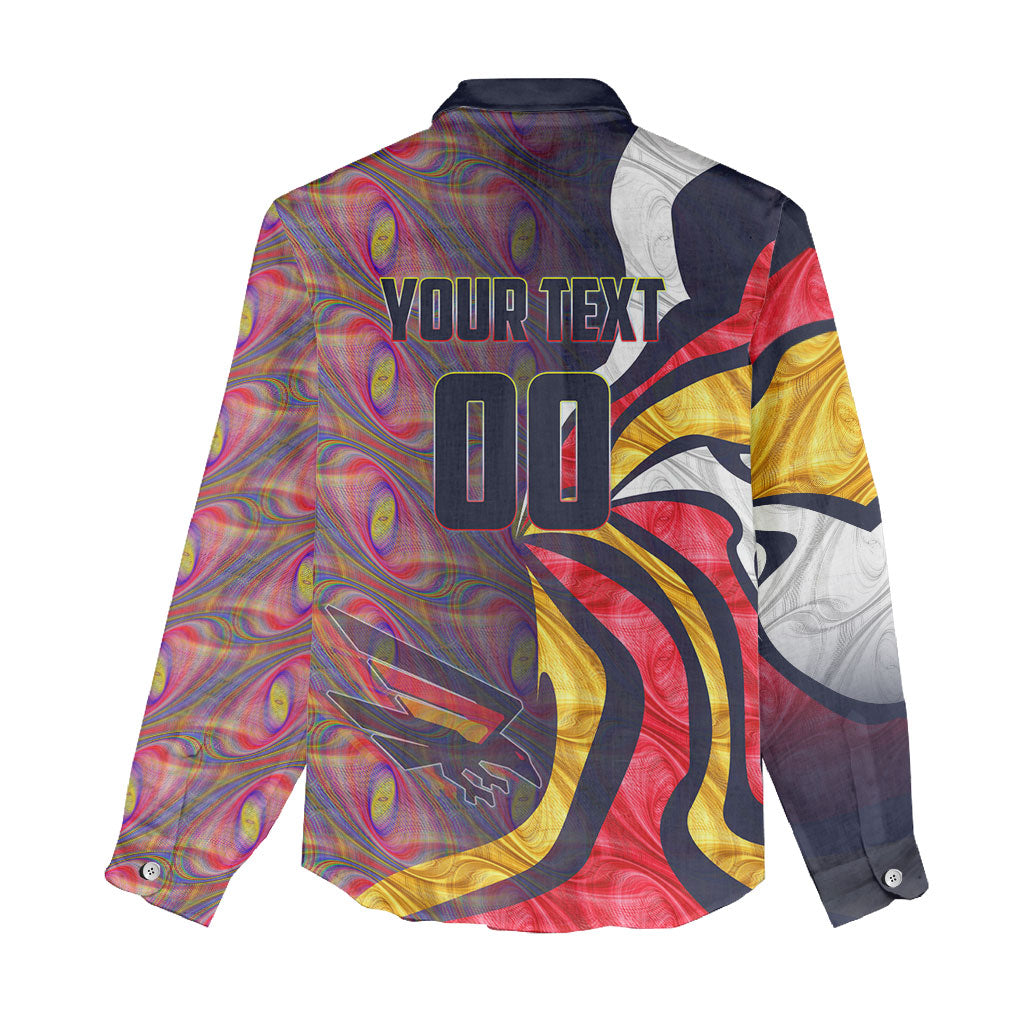 Personalised Adelaide Crows Women Casual Shirt Trippy Psychedelic Abstract Art Mascot Football Fans