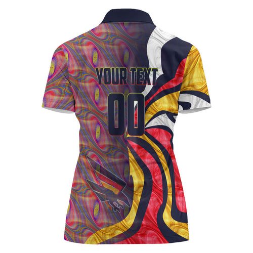 Personalised Adelaide Crows Women Polo Shirt Trippy Psychedelic Abstract Art Mascot Football Fans