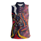 Personalised Adelaide Crows Women Sleeveless Polo Shirt Trippy Psychedelic Abstract Art Mascot Football Fans