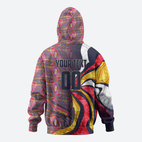 Personalised Adelaide Crows Zip Hoodie Trippy Psychedelic Abstract Art Mascot Football Fans
