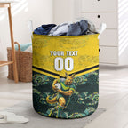 Personalised Kangaroos Rugby Laundry Basket Aboriginal Pattern Australia Colors Tribal Sports