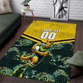 Personalised Kangaroos Rugby Area Rug Aboriginal Pattern Australia Colors Tribal Sports