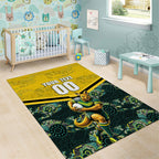 Personalised Kangaroos Rugby Area Rug Aboriginal Pattern Australia Colors Tribal Sports