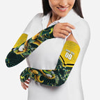 Personalised Kangaroos Rugby Arm Sleeves Aboriginal Pattern Australia Colors Tribal Sports