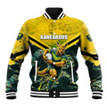Personalised Kangaroos Rugby Baseball Jacket Aboriginal Pattern Australia Colors Tribal Sports