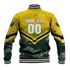 Personalised Kangaroos Rugby Baseball Jacket Aboriginal Pattern Australia Colors Tribal Sports