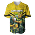 Personalised Kangaroos Rugby Baseball Jersey Aboriginal Pattern Australia Colors Tribal Sports
