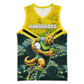 Personalised Kangaroos Rugby Basketball Jersey Aboriginal Pattern Australia Colors Tribal Sports