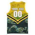 Personalised Kangaroos Rugby Basketball Jersey Aboriginal Pattern Australia Colors Tribal Sports