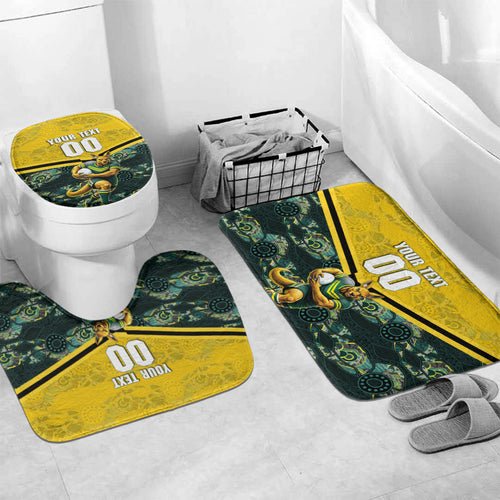 Personalised Kangaroos Rugby Bathroom Set Aboriginal Pattern Australia Colors Tribal Sports