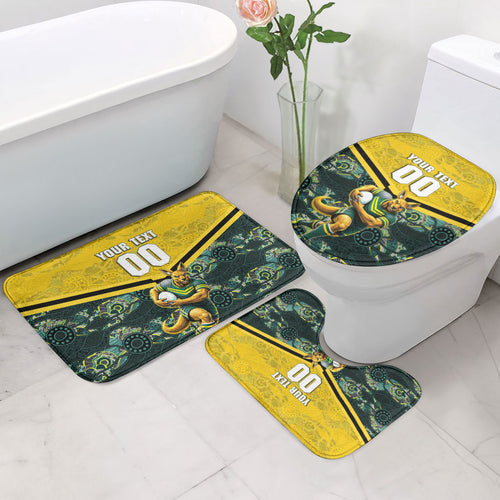 Personalised Kangaroos Rugby Bathroom Set Aboriginal Pattern Australia Colors Tribal Sports
