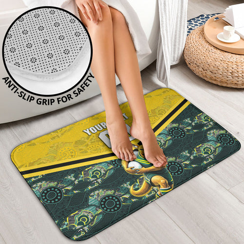 Personalised Kangaroos Rugby Bathroom Set Aboriginal Pattern Australia Colors Tribal Sports