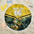 Personalised Kangaroos Rugby Beach Blanket Aboriginal Pattern Australia Colors Tribal Sports