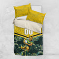 Personalised Kangaroos Rugby Bedding Set Aboriginal Pattern Australia Colors Tribal Sports