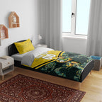Personalised Kangaroos Rugby Bedding Set Aboriginal Pattern Australia Colors Tribal Sports