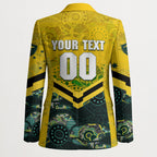 Personalised Kangaroos Rugby Blazer Aboriginal Pattern Australia Colors Tribal Sports