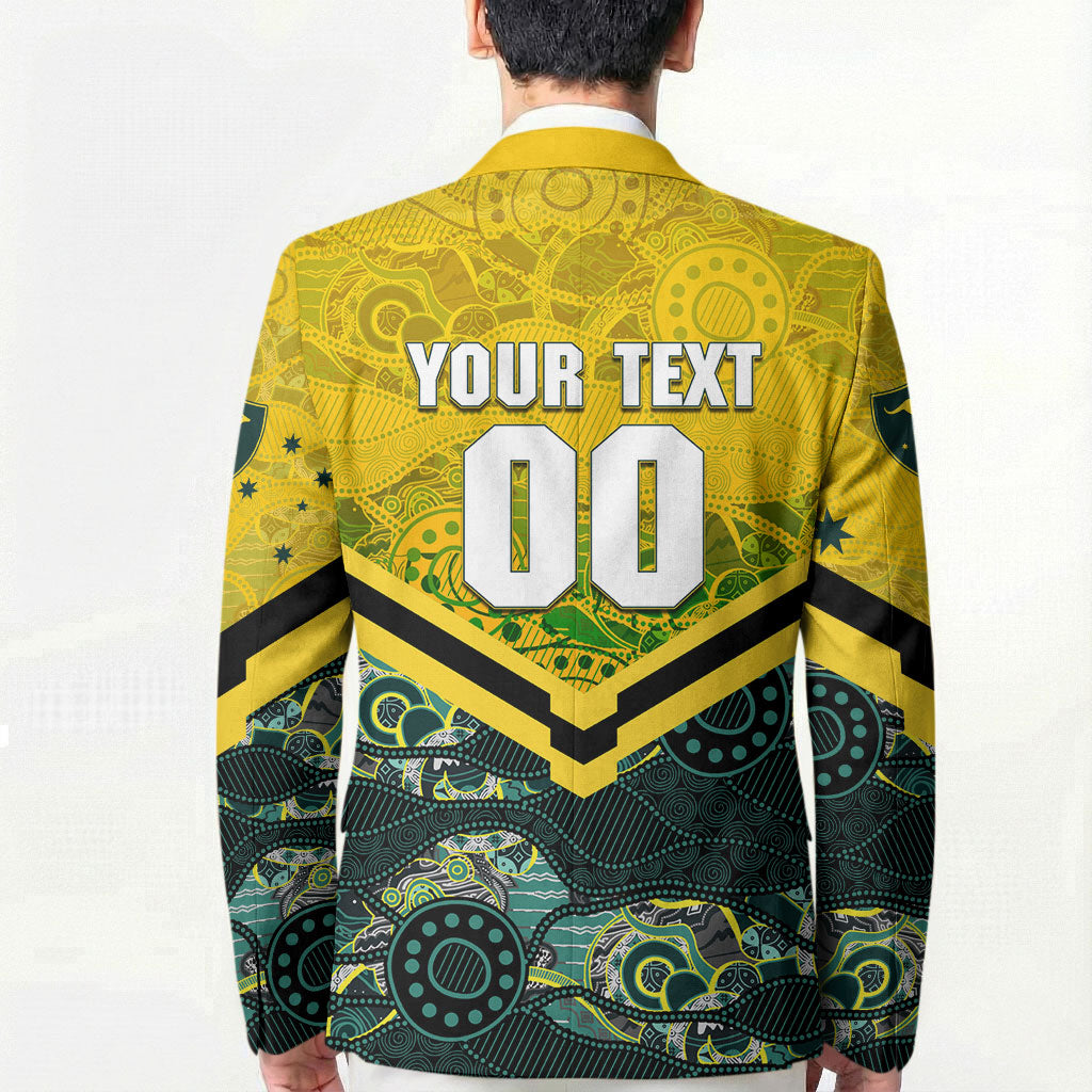 Personalised Kangaroos Rugby Blazer Aboriginal Pattern Australia Colors Tribal Sports