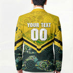 Personalised Kangaroos Rugby Blazer Aboriginal Pattern Australia Colors Tribal Sports