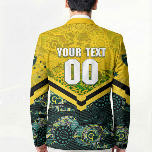Personalised Kangaroos Rugby Blazer Aboriginal Pattern Australia Colors Tribal Sports