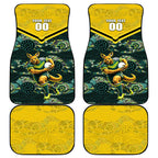 Personalised Kangaroos Rugby Car Mats Aboriginal Pattern Australia Colors Tribal Sports