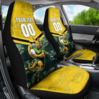 Personalised Kangaroos Rugby Car Seat Cover Aboriginal Pattern Australia Colors Tribal Sports