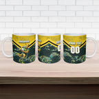 Personalised Kangaroos Rugby Ceramic Mug Aboriginal Pattern Australia Colors Tribal Sports