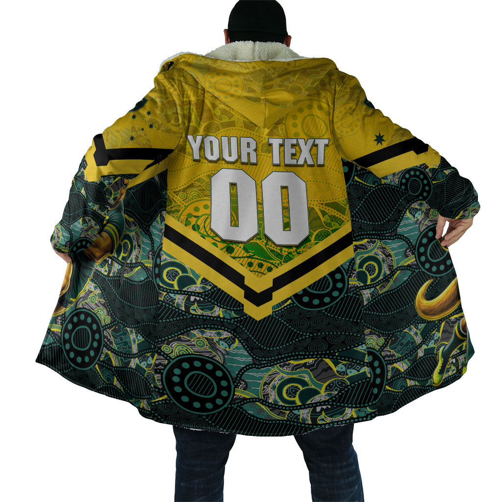 Personalised Kangaroos Rugby Cloak Aboriginal Pattern Australia Colors Tribal Sports