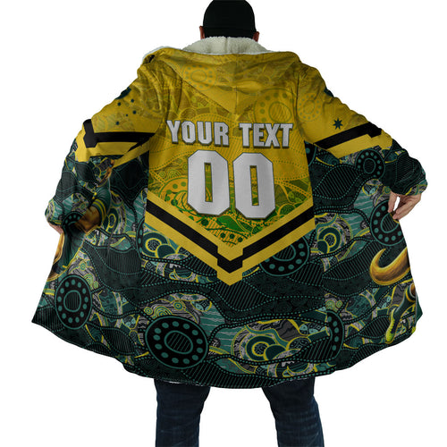 Personalised Kangaroos Rugby Cloak Aboriginal Pattern Australia Colors Tribal Sports