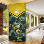 Personalised Kangaroos Rugby Door Cover Aboriginal Pattern Australia Colors Tribal Sports