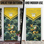 Personalised Kangaroos Rugby Door Cover Aboriginal Pattern Australia Colors Tribal Sports