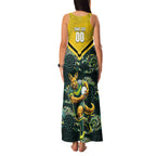 Personalised Kangaroos Rugby Family Matching Tank Maxi Dress and Hawaiian Shirt Aboriginal Pattern Australia Colors Tribal Sports
