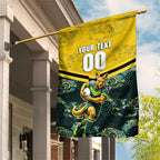 Personalised Kangaroos Rugby Garden Flag Aboriginal Pattern Australia Colors Tribal Sports