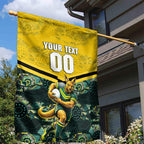 Personalised Kangaroos Rugby Garden Flag Aboriginal Pattern Australia Colors Tribal Sports