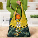 Personalised Kangaroos Rugby Grocery Bag Aboriginal Pattern Australia Colors Tribal Sports