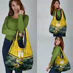 Personalised Kangaroos Rugby Grocery Bag Aboriginal Pattern Australia Colors Tribal Sports