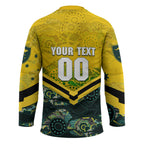 Personalised Kangaroos Rugby Hockey Jersey Aboriginal Pattern Australia Colors Tribal Sports