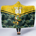 Personalised Kangaroos Rugby Hooded Blanket Aboriginal Pattern Australia Colors Tribal Sports