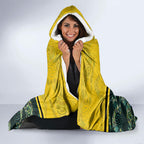 Personalised Kangaroos Rugby Hooded Blanket Aboriginal Pattern Australia Colors Tribal Sports
