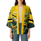 Personalised Kangaroos Rugby Kimono Aboriginal Pattern Australia Colors Tribal Sports