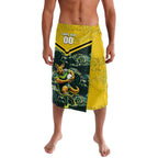 Personalised Kangaroos Rugby Lavalava Aboriginal Pattern Australia Colors Tribal Sports