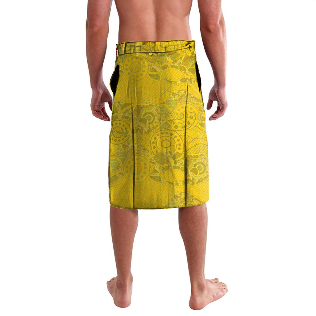 Personalised Kangaroos Rugby Lavalava Aboriginal Pattern Australia Colors Tribal Sports