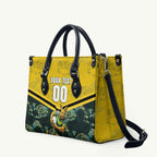 Personalised Kangaroos Rugby Leather Bag Aboriginal Pattern Australia Colors Tribal Sports
