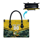Personalised Kangaroos Rugby Leather Bag Aboriginal Pattern Australia Colors Tribal Sports