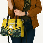 Personalised Kangaroos Rugby Leather Bag Aboriginal Pattern Australia Colors Tribal Sports