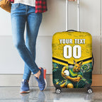 Personalised Kangaroos Rugby Luggage Cover Aboriginal Pattern Australia Colors Tribal Sports