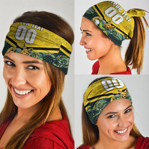 Personalised Kangaroos Rugby Neck Gaiter Aboriginal Pattern Australia Colors Tribal Sports